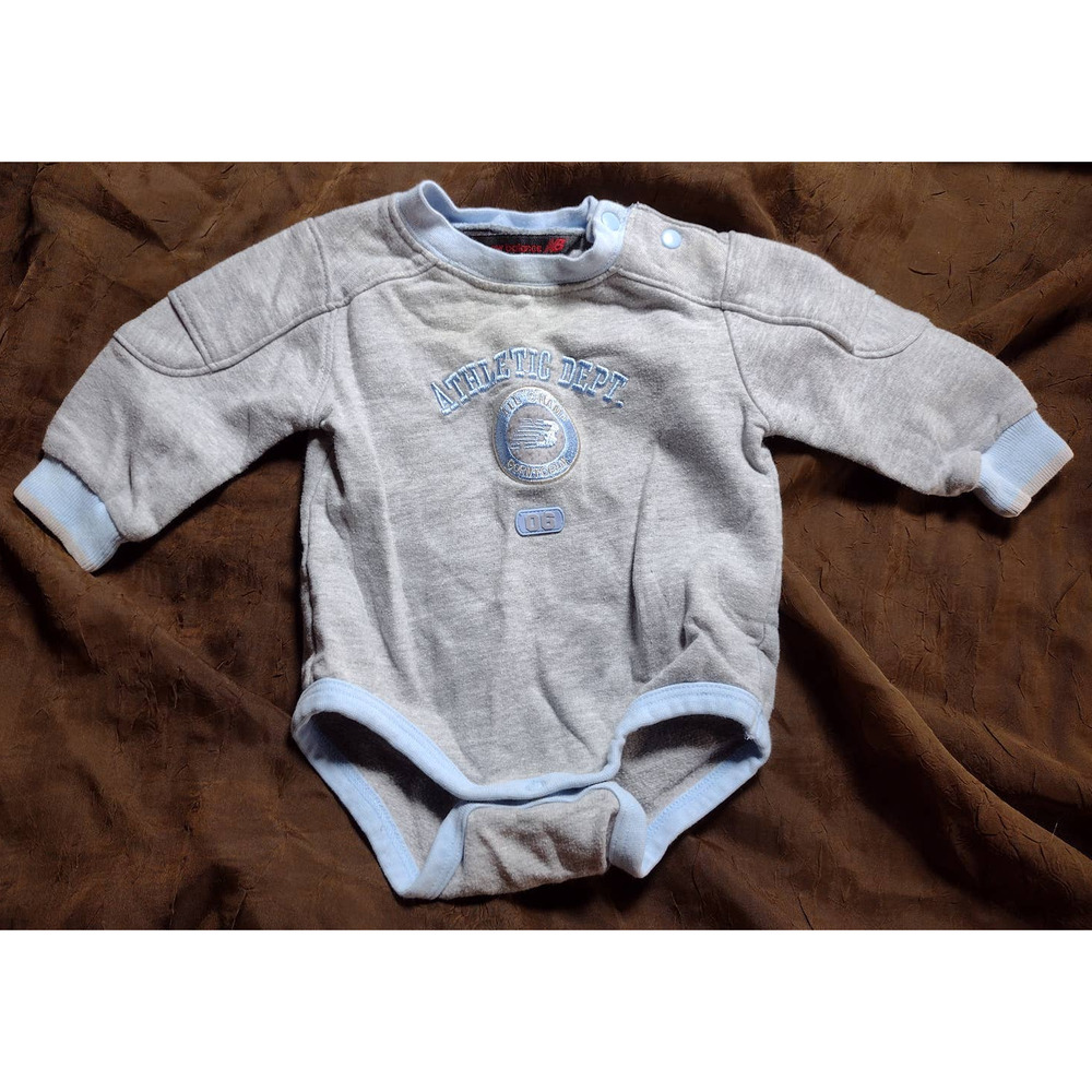 New Balance Athletic Dept. Lil Champ Born To Play Boys Gray and Blue 3 Months